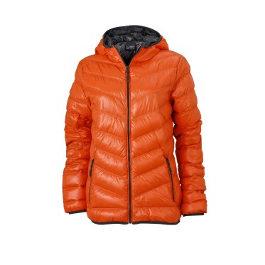 Ladies feather jacket JN 1059 dark orange/carbon JAMES AND NICHOLSON - view 2