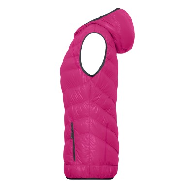 Ladies feather vest JN 1061 magenta/graphite JAMES AND NICHOLSON - view 9