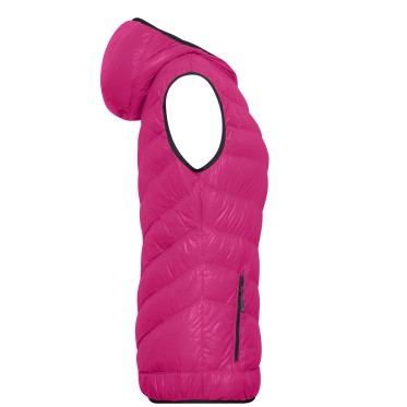 Ladies feather vest JN 1061 magenta/graphite JAMES AND NICHOLSON - view 6