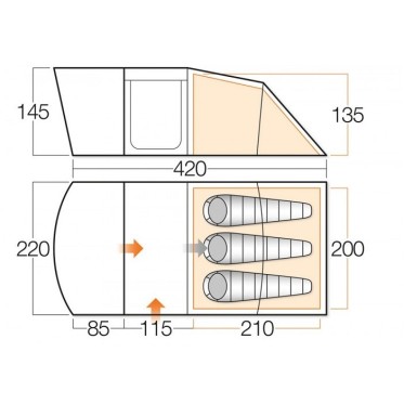 Палатка VANGO Aura 300  - изглед 3