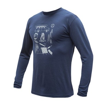 SENSOR MERINO ACTIVE OUTSIDE MEN TEE LS deep blue SENSOR - view 2