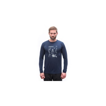 SENSOR MERINO ACTIVE OUTSIDE MEN TEE LS deep blue SENSOR - view 4